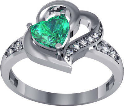 75% OFF on Suvam Jewels Sterling Silver Zircon Rhodium Plated Ring