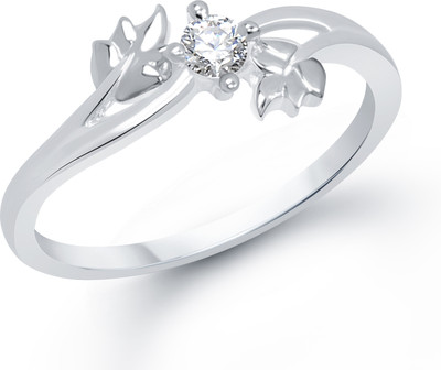 81% OFF on VK Jewels Twin Leaf Alloy Cubic Zirconia Rhodium Plated K Ring