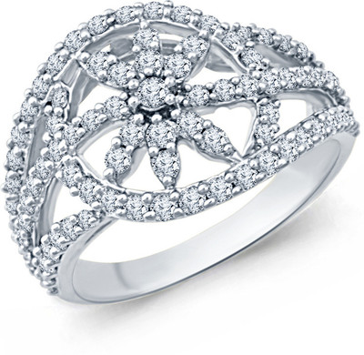 50% OFF on Navvya Sterling Silver Rhodium Plated Ring