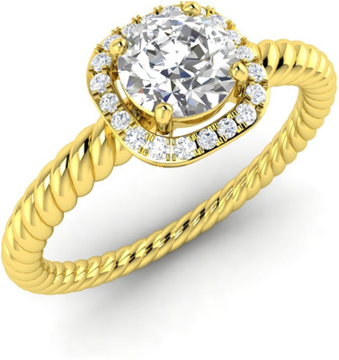 10% OFF on Diamondere Trinity Yellow Gold Topaz, Diamond 18 K Ring