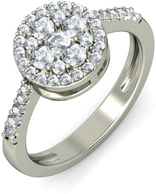 35% OFF on Amogh Jewels Sterling Silver Diamond 14K White Gold Plated Ring