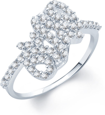 78% OFF on Sukkhi Eye-Catchy Alloy Cubic Zirconia Rhodium Plated Ring