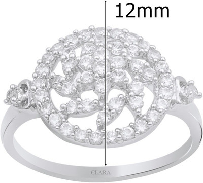 67% OFF on Clara The Dora Sterling Silver Swarovski Crystal Rhodium Plated Ring