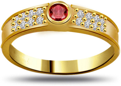 Surat Diamond Diamond & Ruby Heart Ring SDR985 Yellow Gold Diamond, Ruby 18 K Ring
