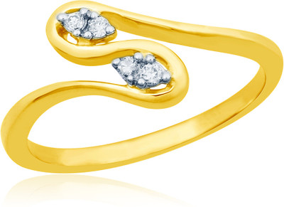60% OFF on Mirrar Sterling Silver Diamond Yellow Gold Plated Ring