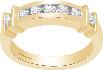 50% OFF on Ciemme 0.90 CT Stackable 7 Stone Silver Cubic Zirconia 18K Yellow Gold Plated Ring