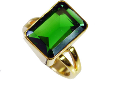 52% OFF on Riyo Delightfulstar Emerald Cz Copper Cubic Zirconia 18K Yellow Gold Plated Ring