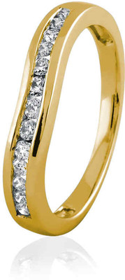 23% OFF on Velvetcase Channel Set Diamond Contour Band Yellow Gold 18 K Ring