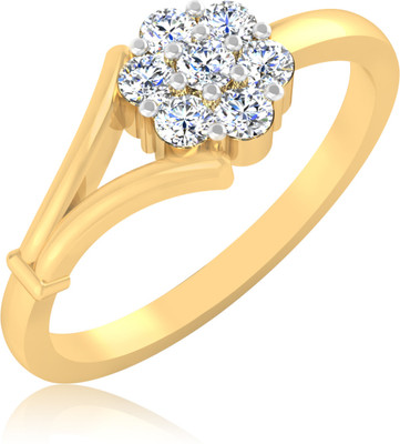 31% OFF on Forevercarat Petal Swirl Silver 14K Yellow Gold Plated Ring