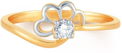 Jashn Yellow Gold Diamond Rhodium Plated Ring