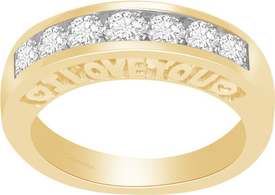 50% OFF on Ciemme 1.42 CT Stackable 7 Stone Silver Cubic Zirconia 18K Yellow Gold Plated Ring