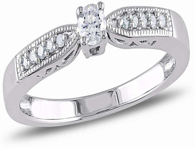 48% OFF on AG Jewellery Real Diamond Fashion SR0210 Sterling Silver Diamond Silver Plated Ring