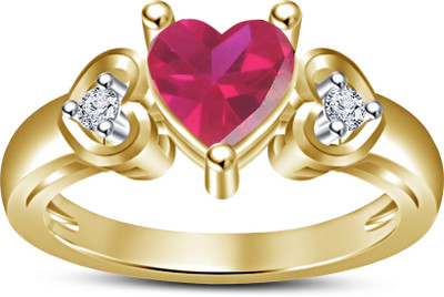 49% OFF on Kirati Heart Design Sterling Silver 14K Yellow Gold Plated Ring