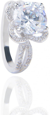 61% OFF on Amantran Jewels Silver Cubic Zirconia Sterling Silver Plated Ring