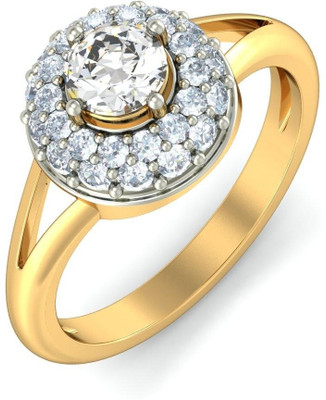 33% OFF on Amogh Jewels Sterling Silver Diamond 18K Yellow Gold Plated Ring