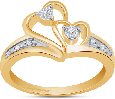 50% OFF on Ciemme 0.12 CT Heart shape Silver Cubic Zirconia 18K Yellow Gold Plated Ring