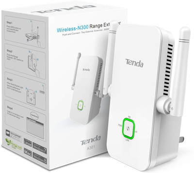 Tenda A301 Wireless N300 Universal Range Extender (White) 