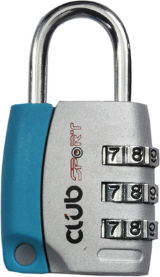 Club Sport No. Silver Body Plastic Part Safety Lock,Padlock Silver & Blue Club Sport No. Silver Body Plastic Part Safety Lock,Padlock Silver & Blue