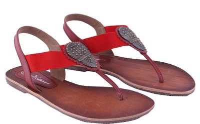 Ncollections Maroon Sandal Flats Ncollections Maroon Sandal Flats