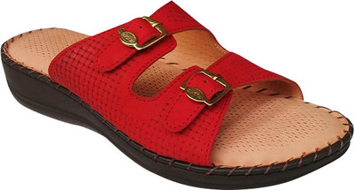 39% OFF on 1 Walk Comfortable Red Leather Adjustable Leather Flats