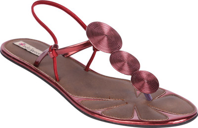 65% OFF on Indulgence Maroon Sandals Flats