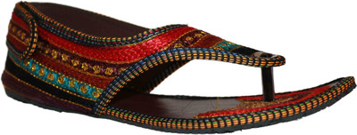 59% OFF on Authority Jaipuri Linear Zari Chappal Flats