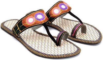 49% OFF on Ridhi Sidhi Embroidered Mirror Studded Jute Flats