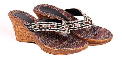 37% OFF on Do Bhai pacific-black Leather Wedges