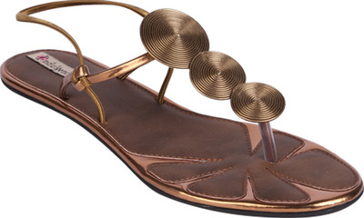 50% OFF on Indulgence Copper-Toned Sandals Flats