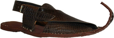 59% OFF on Authority Snake Pattern Mughali Leather Leather Sandals