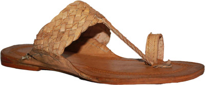 59% OFF on Authority Kolhapuri Cross Knitted Leather Jutti Leather Sandals