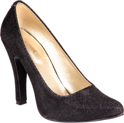 33% OFF on Soft & Sleek Black Crystallic Girls Heels