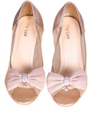 14% OFF on Thy Luv Bow Peep Toe Heels