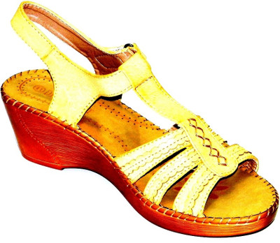 BellaToes Leather Casual Office And Party Wear Wedge Wedges