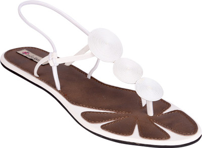 50% OFF on Indulgence White Sandals Flats