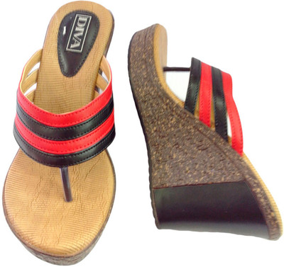 20% OFF on Diva Burmi with Black-Red Matching Upper Wedges 20% OFF on Diva Burmi with Black-Red Matching Upper Wedges