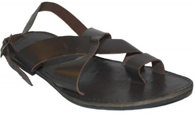 Authority Dual Cross Brown Leather Sandals Authority Dual Cross Brown Leather Sandals