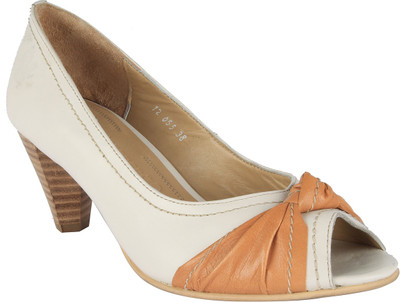 50% OFF on Salt N Pepper 12-056 Helen White Cuio Leather Heels