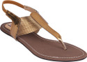 40% OFF on Indulgence Copper-Toned Sandals Flats