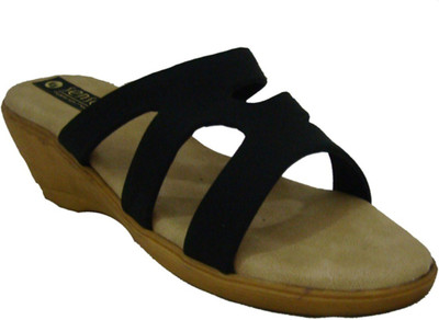18% OFF on Senso Vegetarian Shoes Ladies Black Strappy Wedges