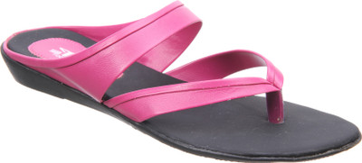 Titas Womens Pink/Black Casual Sandals Flats Titas Womens Pink/Black Casual Sandals Flats