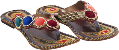61% OFF on Ridhi Sidhi Beaded Leather Flats