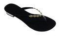38% OFF on Milano Black Slip-ons with Swarowski v straps Flats