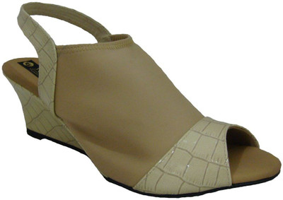 24% OFF on Senso Vegetarian Shoes Ladies Beige Formal Peep Toes Wedges