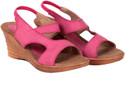MaySun Pink Leather Wedges