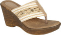 66% OFF on Niremo Beige Suede Synthetic Leather Wedges