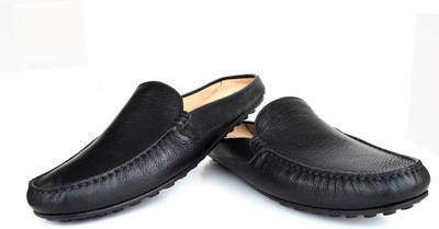 Language Casual Milled Black Leather Sandals