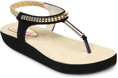 Do Bhai Arba-Sandal-Black Flats Do Bhai Arba-Sandal-Black Flats
