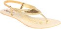 50% OFF on Indulgence Gold-Toned Sandals Flats