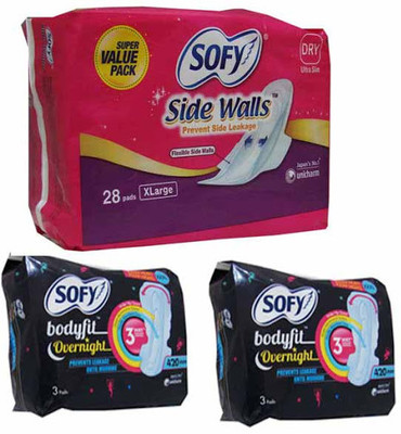 Sofy Side Walls Dry Ultraslim Xl Day And Xxxl Night Sanitary Pad Pack of 34